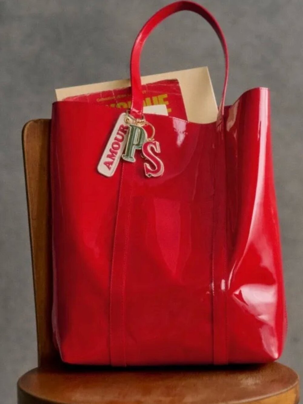 Sézane | The Tote   Color : Patent Red